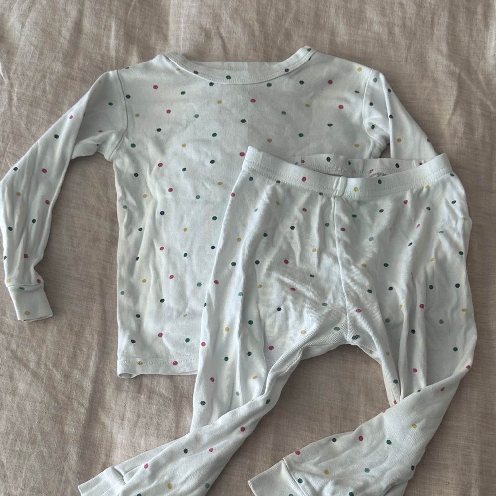 GAP Kids Pajama Set - White with Colorful Dots